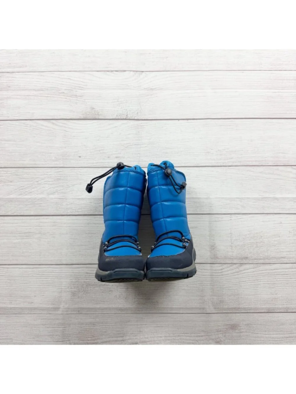 Lands End Toddler Snow Boots Blue Black Waterproof Adjustable Fit 13